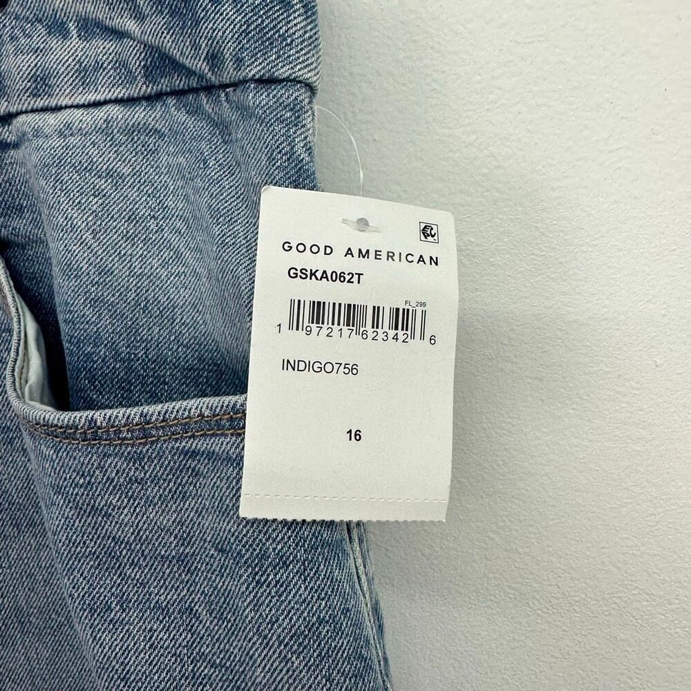 Good American Women’s Good Skate High Rise Wide Leg Indigo 756 - Picture 7 of 13